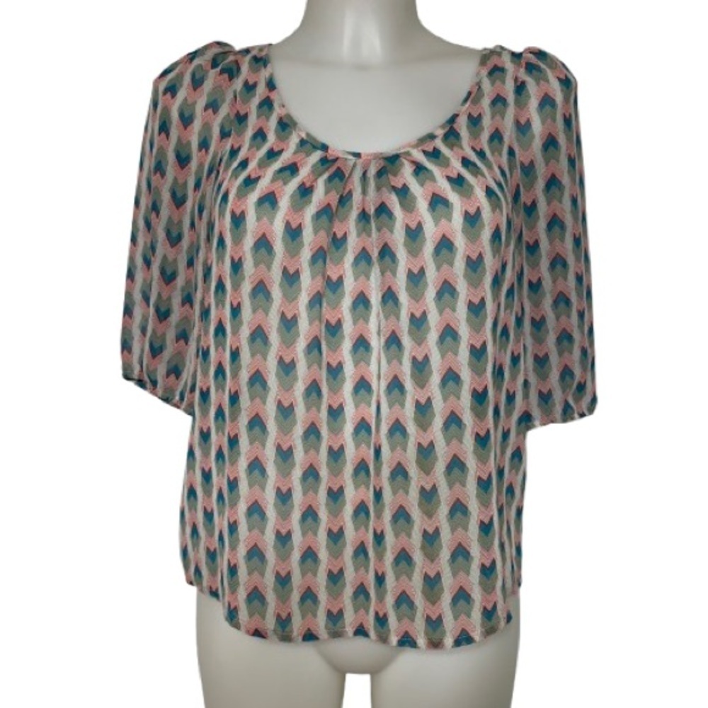 Rue 21 Geo Print Sheer Blouse Size M